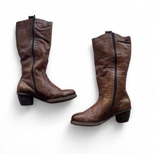 Rieker Brown Heeled Riding Boots for Women
